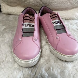 Authentic FENDI Pink Rockoclick Slip-On Sneaker